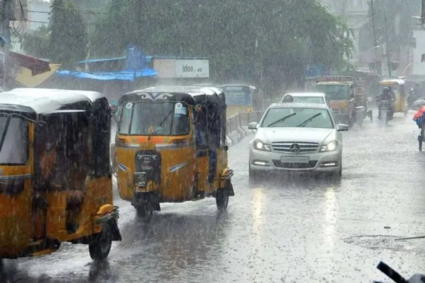 Dark clouds over Telugu states signaling rain and cyclone threat in 2025