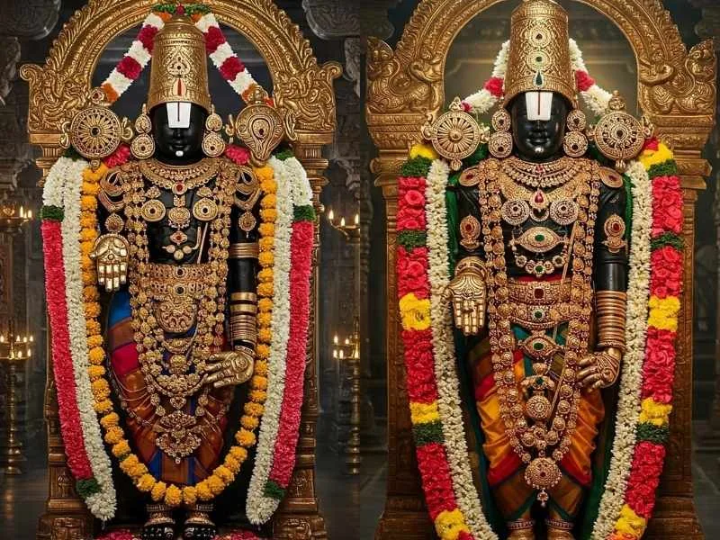 Lord Venkateshwara on Garuda Vahanam during Tirumala Brahmotsavam festival