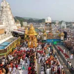 Devotees performing Srivari Seva at Tirumala temple