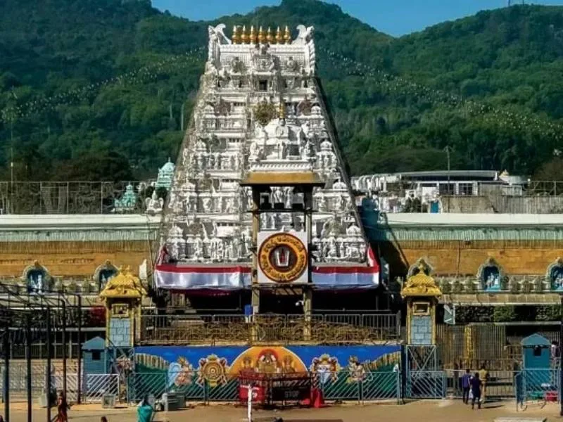 TTD board announcing VIP break darshan time changes for Tirumala in 2025