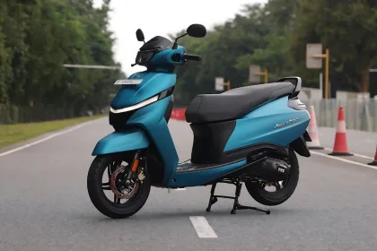 TVS Jupiter 110 2025 in Matt Blue, showcasing stylish commuter scooter design for Telugu urban riders