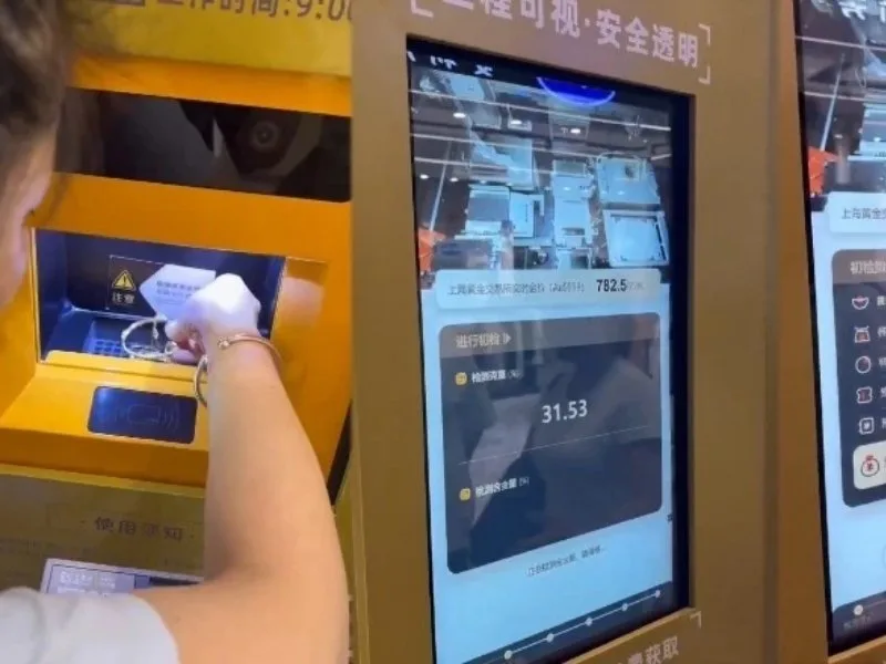 Urban investor using Goldsikka AI gold melting ATM in Hyderabad 2025