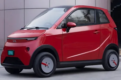 Vayve Mobility Eva 2025 in Silver with solar roof, showcasing compact electric car design for Telugu eco-conscious drivers