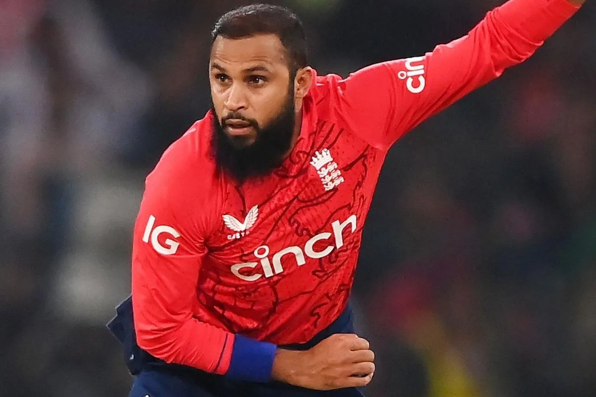 Adil Rashid bowling during England vs West Indies 2nd T20I 2025, conceding five sixes in an over at Bristol.