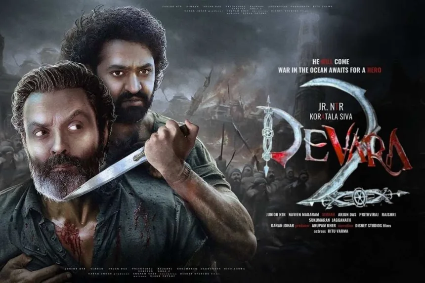Jr NTR in a promotional still from Devara amid sequel rumors in 2025