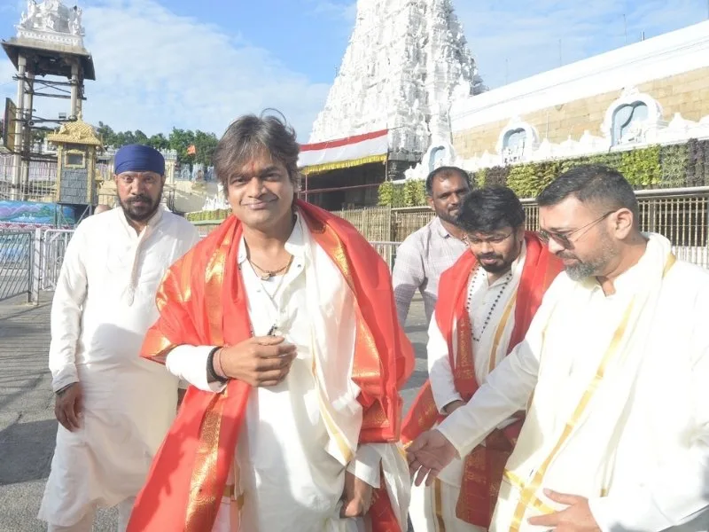 Harish Shankar at Tirumala temple during darshan in 2025