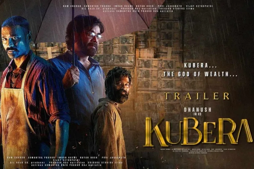 Kubera movie poster featuring Dhanush and Nagarjuna for 2025 release