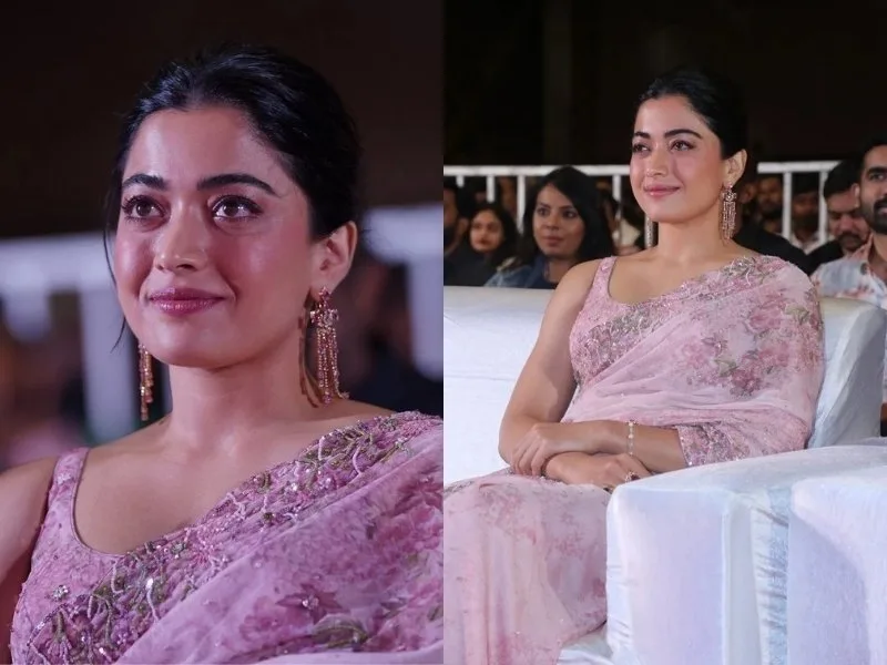 Social media screenshot of Rashmika Mandanna’s viral proposal video trending in 2025