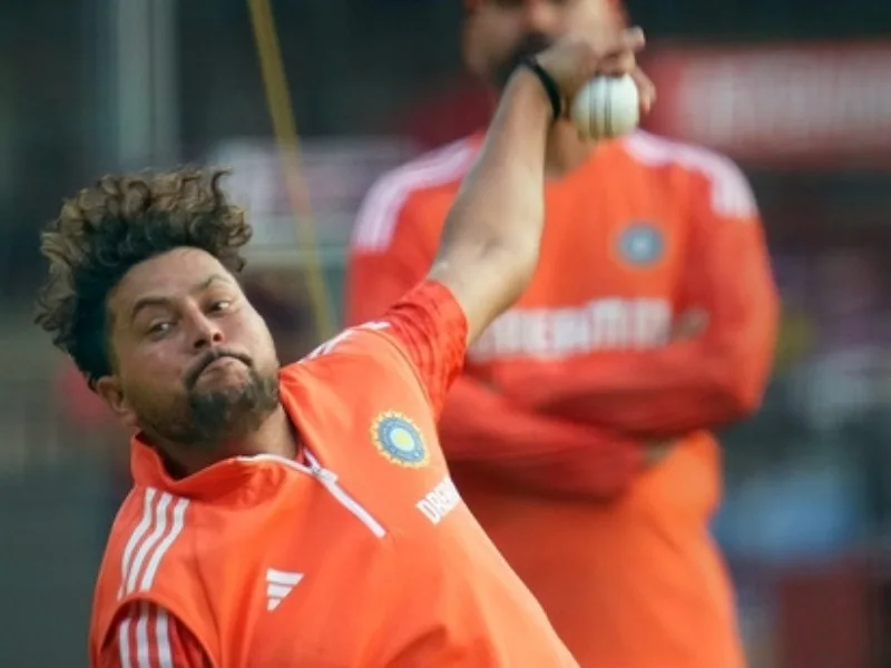 Kuldeep Yadav bowling during India’s Test series preparation for England 2025, compared to Shane Warne.