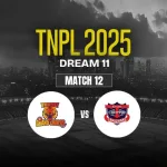Trichy Grand Cholas vs IDream Tiruppur Tamizhans in TNPL 2025 Match 12 at SNR College Cricket Ground.