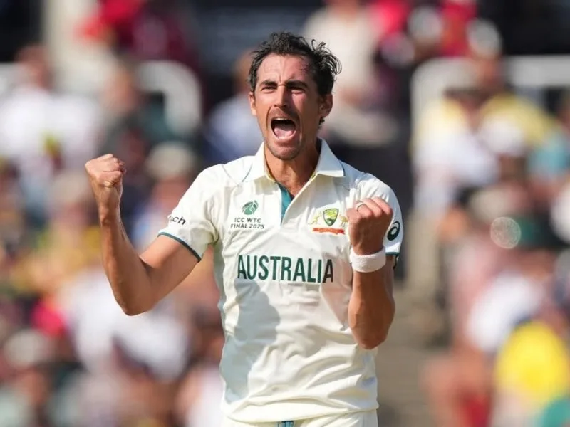 Mitchell Starc celebrating a wicket during the WTC Final 2025 against South Africa at Lord’s.