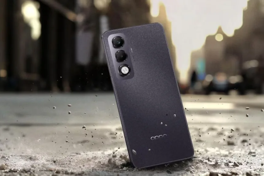 Oppo K13x 5G in Midnight Violet color displayed for India launch in 2025 Image Name: oppo-k13x-viral-2025.jpg