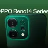 Oppo Reno 14 Pro 5G in green variant displayed for India launch in 2025