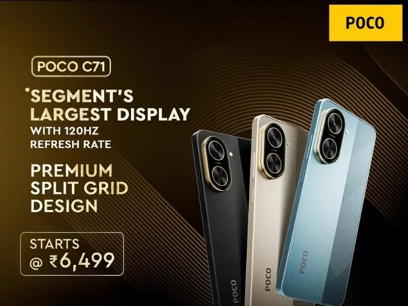Social media post about Poco C71 India price and features trending in 2025