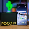Poco F7 smartphone in black glossy finish displayed for India launch in 2025