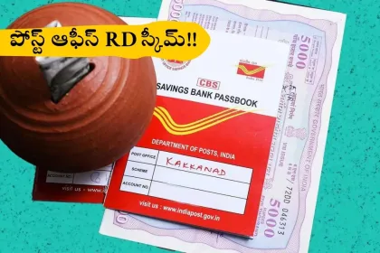 Person depositing ₹5,000 at a post office for RD scheme in 2025