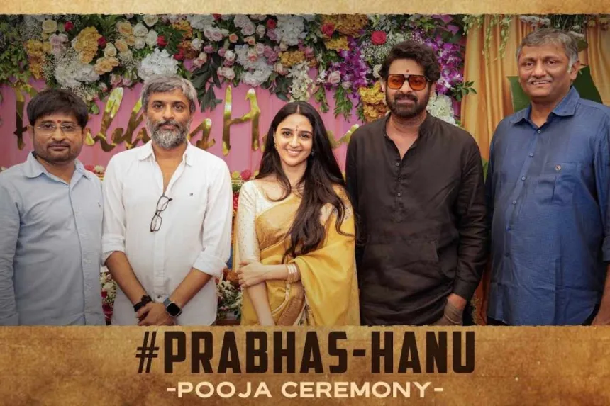 Promotional poster of Prabhas in Fauji movie directed by Hanu Raghavapudi in 2025