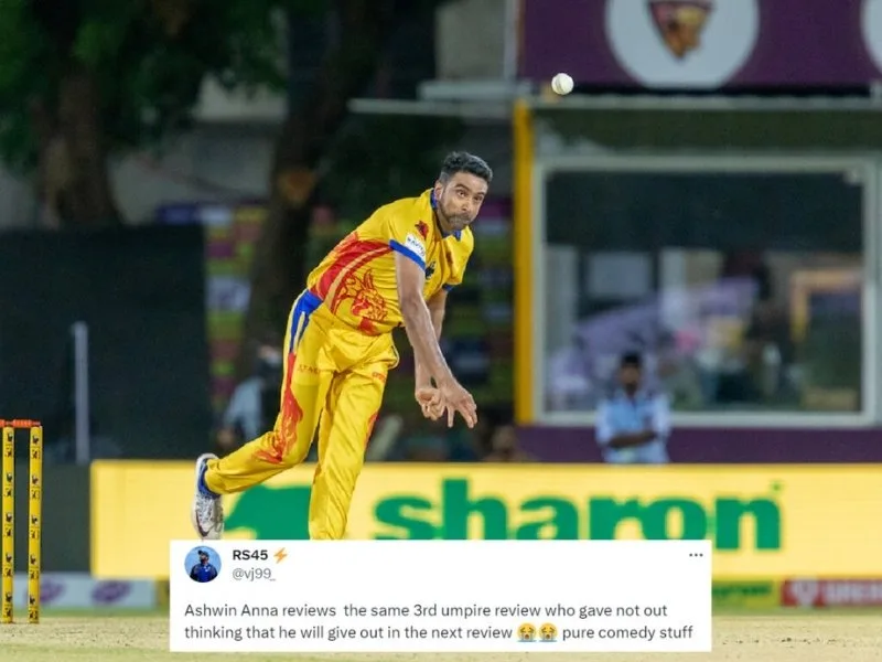 R Ashwin bowling for Chepauk Super Gillies in TNPL 2025, aiming to lead his team against Dindigul Dragons.