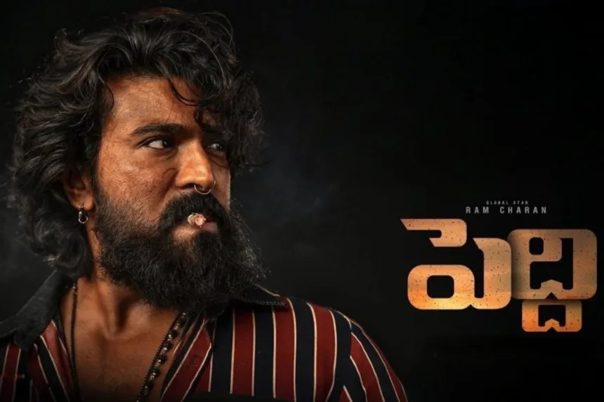 Ram Charan in a promotional image for Peddi movie with dance choreography in 2025