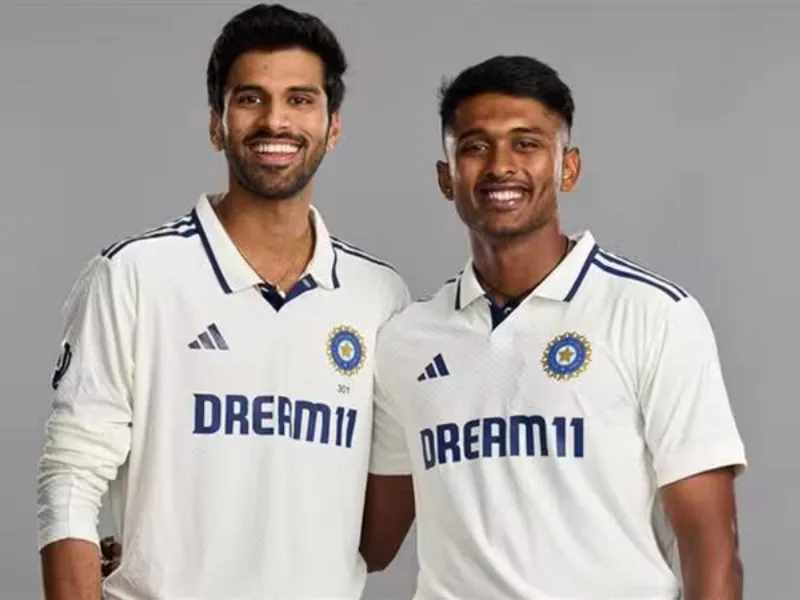 Sai Sudharsan and Washington Sundar share a moment ahead of India’s 2025 England Test series, showcasing their Tamil Nadu bond.