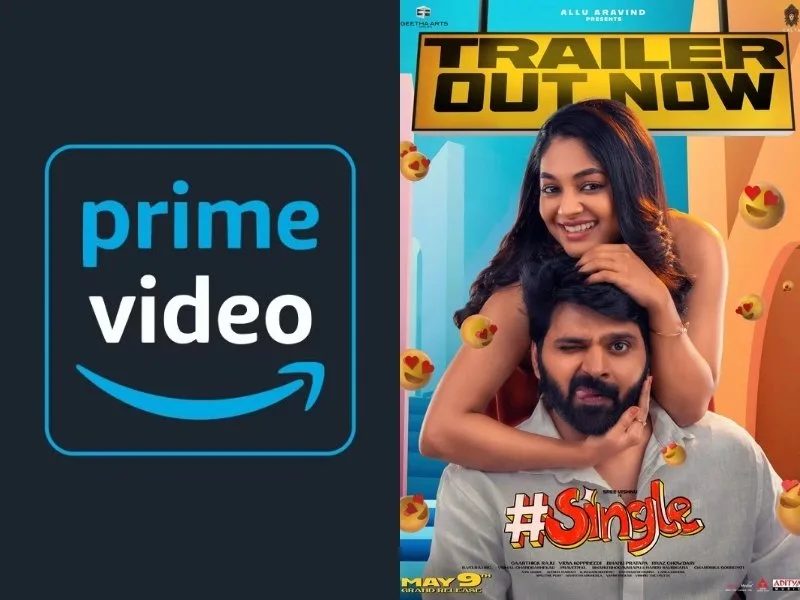 Promotional poster of Single movie on Amazon Prime Video with Sree Vishnu, Ivana, and Ketika Sharma in 2025