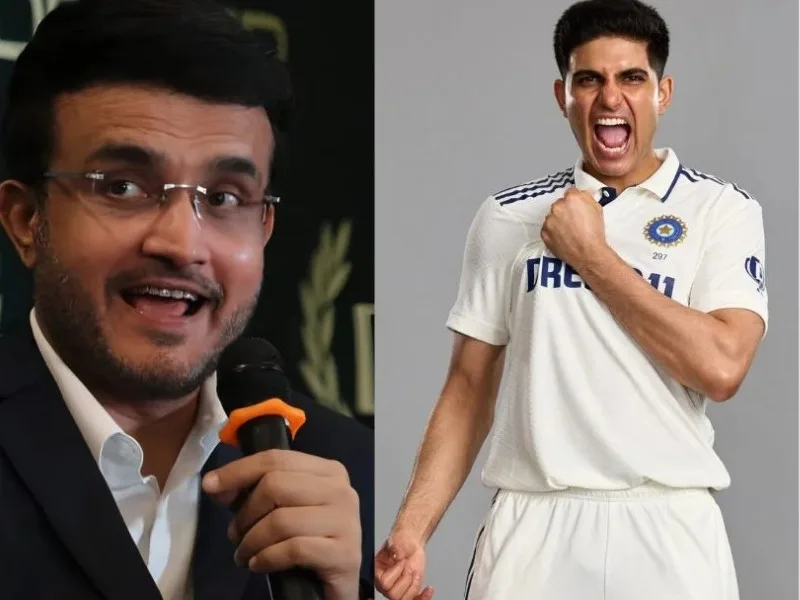Sourav Ganguly advising Shubman Gill on batting techniques for England’s test pitches in 2025.