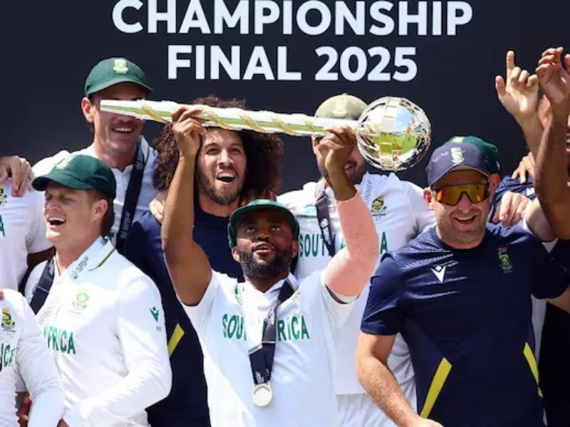 Temba Bavuma lifts the WTC 2025 mace as the first unbeaten captain at Lord’s.