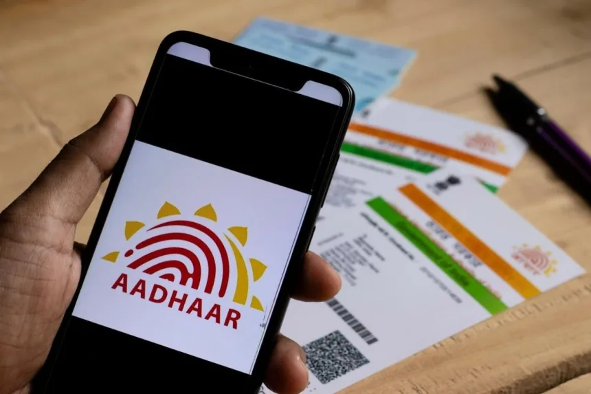 Screenshot of My Aadhaar portal for free online Aadhaar card update in 2025.