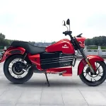 ABZO VS01 electric motorcycle 2025 in Imperial Black, showcasing cruiser-style design with 180 km claimed range for Indian riders