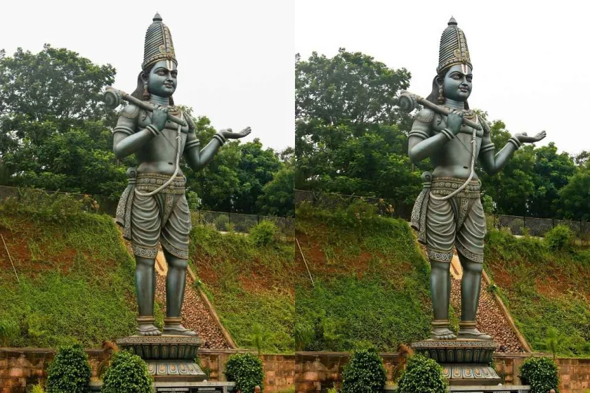 Statue of Sri Annamacharya at Tirumala, inspiring Telugu devotees with his bhakti keerthanas in 2025