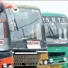 Andhra Pradesh school students boarding APSRTC bus with free bus passes under 2025 welfare scheme.