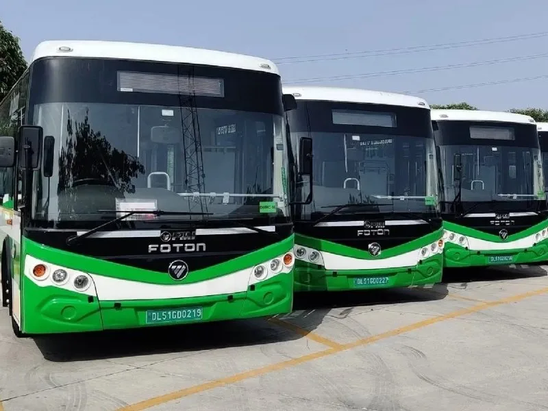 Electric bus charging station set up by APSRTC for 2025 sustainable transport in Andhra Pradesh.