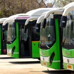 APSRTC electric bus on the roads of Vizag, part of the 2025 green transport initiative.