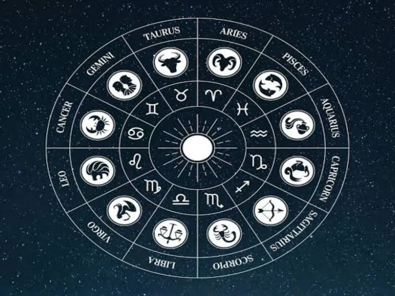 Astrological chart displaying daily horoscope for June 15, 2025, with sun sign insights in Telugu.