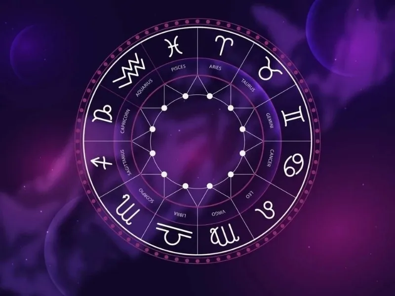 Astrological chart displaying daily horoscope for June 19, 2025, with sun sign insights in Telugu.