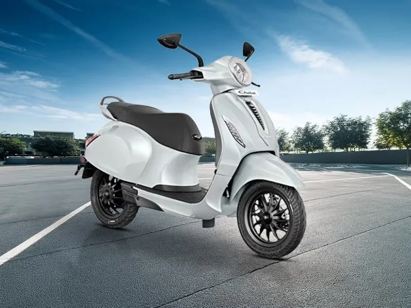 Bajaj Chetak 3001 in blue, featuring a 3.0 kWh battery and smart tech, launched in 2025 under Rs 1 lakh.