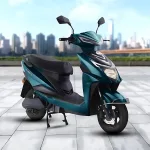 Greta Harper ZX Series-I electric scooter 2025 in midnight green on Andhra Pradesh street