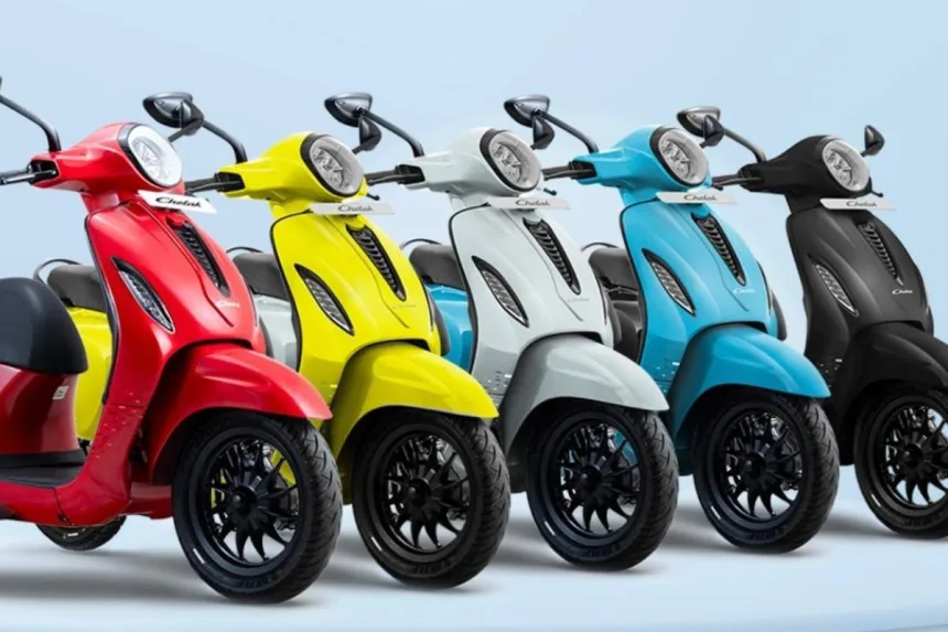 High speed affordable electric scooter 2025 on a street in Andhra Pradesh