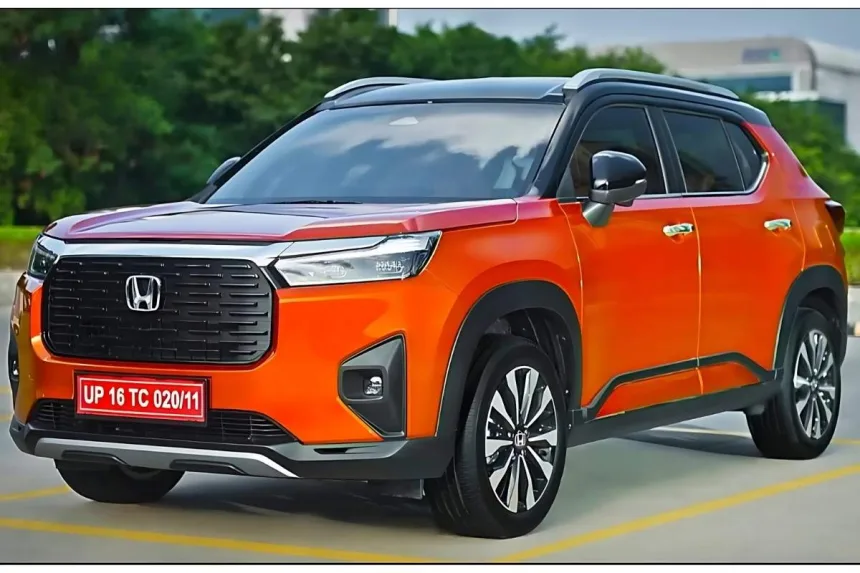 Honda Elevate 2025 in Radiant Red, showcasing bold compact SUV design with 1.5L engine for Indian families