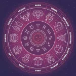 Zodiac wheel showcasing horoscope predictions for all sun signs on June 19, 2025, with introspection theme.