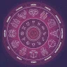 Zodiac wheel showcasing horoscope predictions for all sun signs on June 19, 2025, with introspection theme.