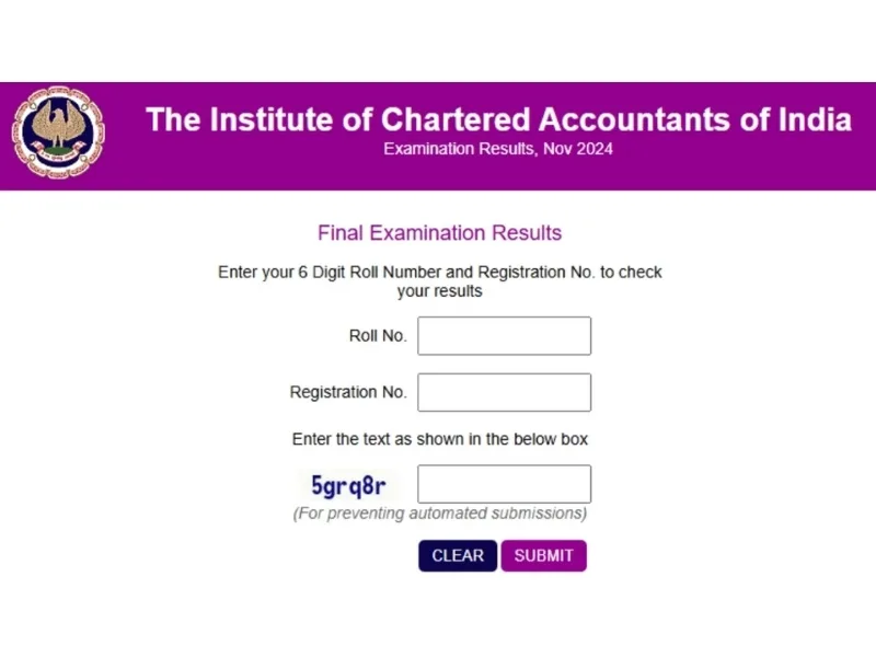 ICAI official portal interface for CA Final 2025 results download, 2025