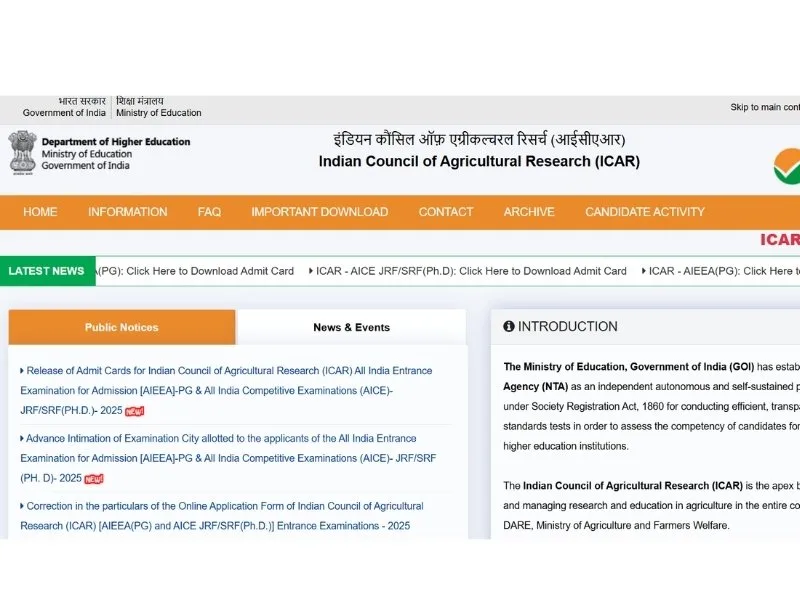 candidate downloading ICAR AIEEA 2025 admit card online, India 2025