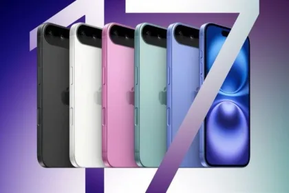 Render of iPhone 17 in purple and green colors for 2025 launch