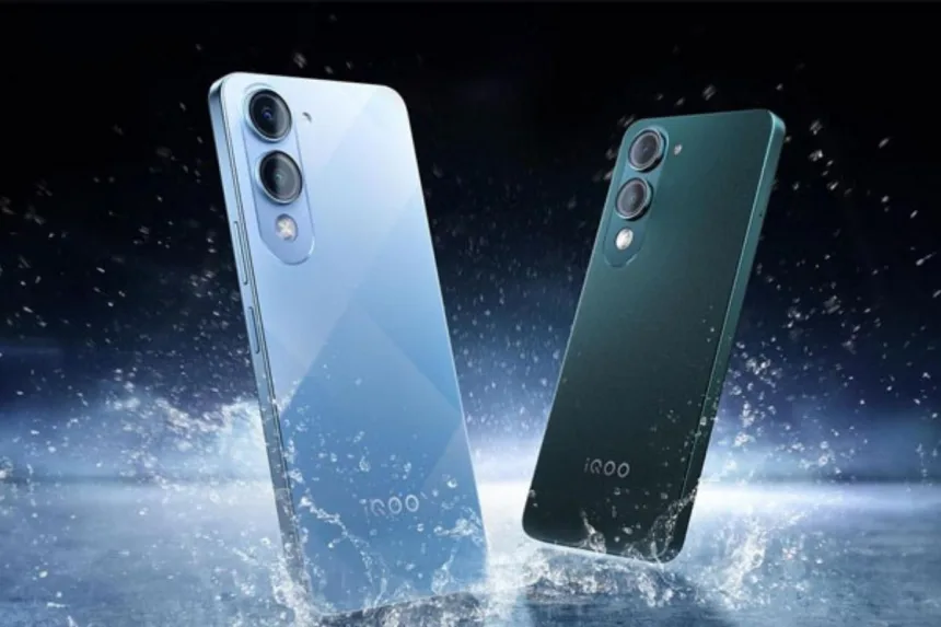 iQOO Z10 Lite 5G smartphone in Titanium Blue with 50MP camera and 6000mAh battery