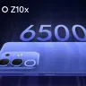 iQOO Z10x smartphone displaying its sleek design in a tech store in 2025