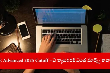 student checking JEE Advanced 2025 results on laptop, India 2025