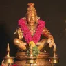 Lord Ayyappa idol at Sabarimala, symbolizing the divine birth of Harihara Putra, celebrated in 2025.
