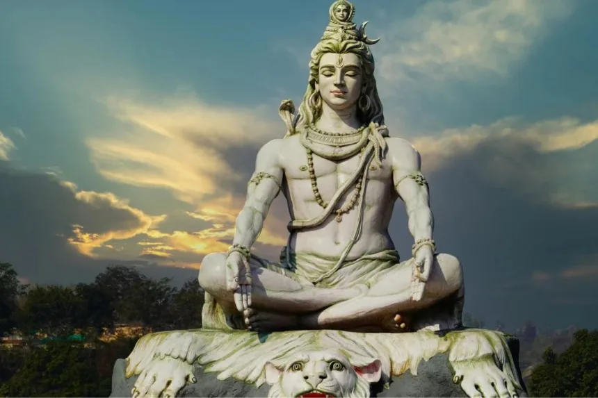 Depiction of Lord Shiva as Mahadev, the Supreme God, adorned with Rudraksha, symbolizing divine power in 2025.