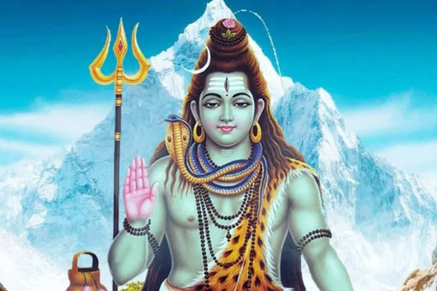 Lord Shiva in meditative pose with Rudraksha beads, symbolizing spiritual power and divine blessings in 2025
